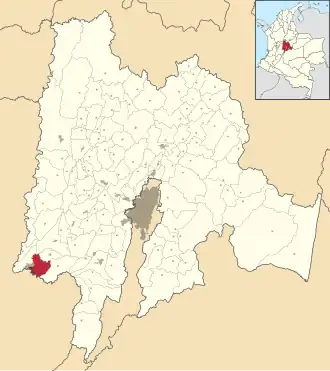 Locatie van Ricaurte