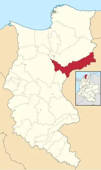 Locatie van Fundación