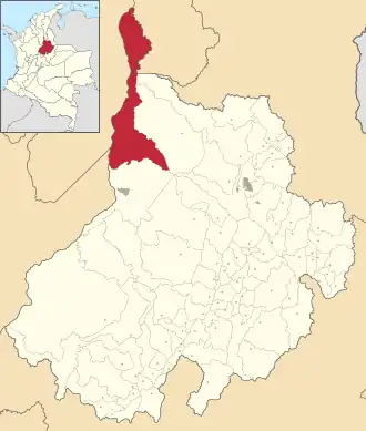 Locatie van Puerto Wilches