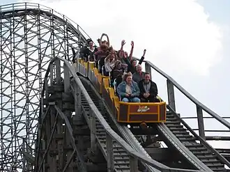 De trein van de oude Colossos