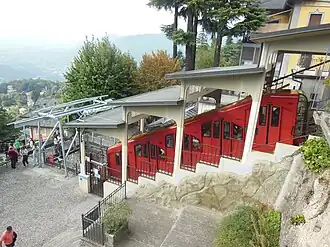 Cabine aan het bovenstation