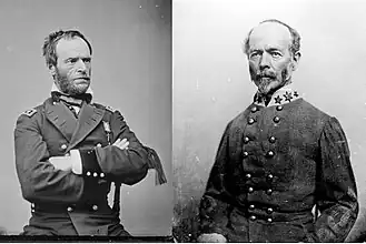 Generaals William Tecumseh Sherman en Joseph Eggleston Johnston