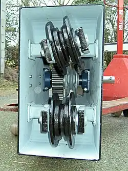 Onderkant kruilier voor rondgaande ketting van de Concordia molen