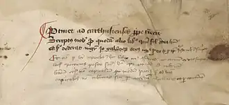 Inscriptie van Hector van Moerdrecht op het schutblad