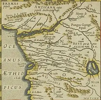 Historische kaart van het Koninkrijk Kongo