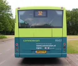 Achterzijde van een Ambassador 200 van Connexxion