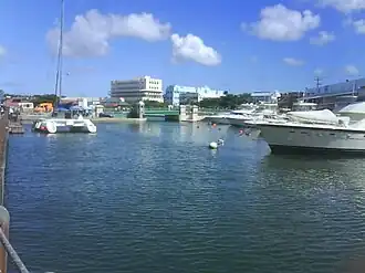 De Constitution Rivier in de hoofdstad Bridgetown