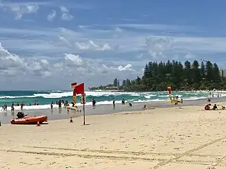 Het beachvolleybaltoernooi werd gehouden op het strand van Coolangatta.