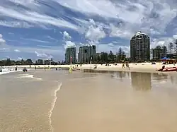 het strand van Coolangatta