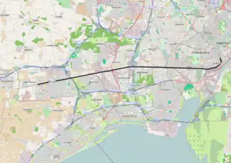 Spoorlijn Kopenhagen - Høje Taastrup op de kaart