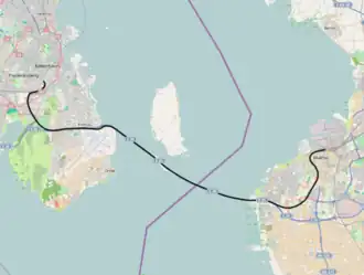 Spoorlijn Kopenhagen - Malmö op de kaart