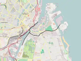 Havenspoorlijn Kopenhagen op de kaart
