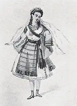 Ontwerp voor vrouwelijk csárdás-danser (1870)