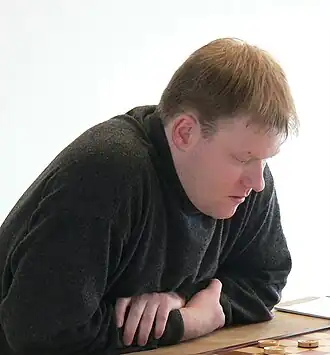 Cor van Dusseldorp tijdens het NK dammen 2006