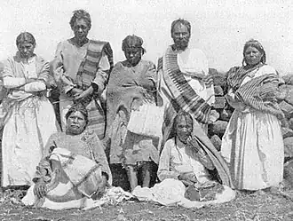 Een groep Cora in 1896, gefotografeerd door Carl Sofus Lumholtz.