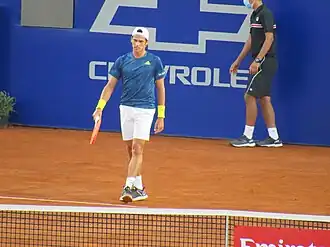 Federico Coria tijdens de halve finales van ATP-toernooi van Córdoba 2021