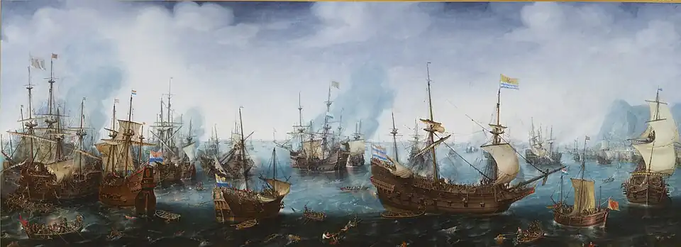 De zeeslag bij Gibraltar, 25 april 1607. Cornelis Claesz. van Wieringen