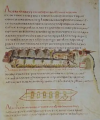 Tekst uit een handschrift uit de 5e à 6e eeuw, in unciaal (Wolfenbüttel, Herzog August Bibliothek, Cod. Guelff. 36.23 Augusteus 2)