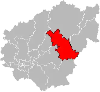 Locatie van het kanton