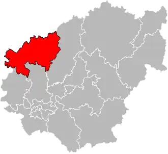 Locatie van het kanton