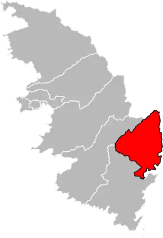 Locatie van het kanton