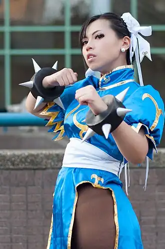 Cosplayer als Chun-Li, 2014.