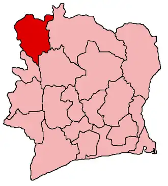 Kaart van Denguélé