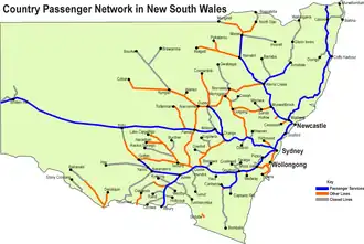Het spoorwegnet van New South Wales