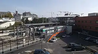 Metrostation Pointe du Lac, een van de toekomstige eindpunten van de kabelbaan.