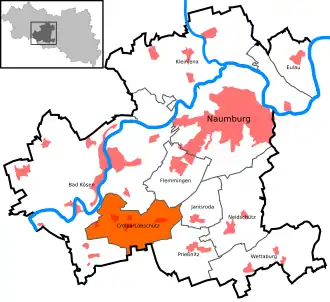 Kaart van Crölpa-Löbschütz