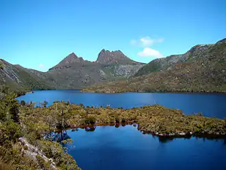 Cradle Mountain achter Dove Lake