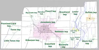 Kaart van Craighead County