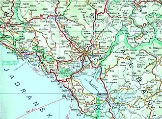 Kaart van de regio Prevlaka.