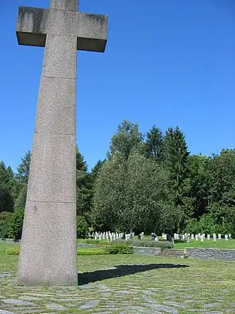 Bos van La Marfée, met het herdenkingskruis voor de Eerste Wereldoorlog