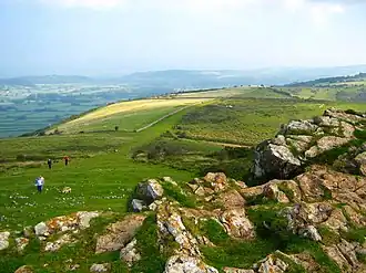 Gezicht vanaf Crook Peak, nabij Compton Bishop