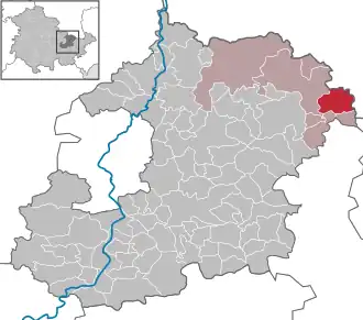 Kaart van Crossen an der Elster