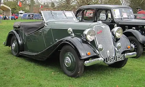 Crossley Regis-cabriolet uit 1935
