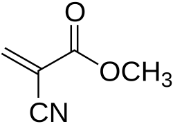 Structuurformule van methyl-2-cyanoacrylaat