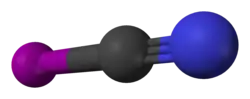Molecuulmodel van cyanogeenjodide