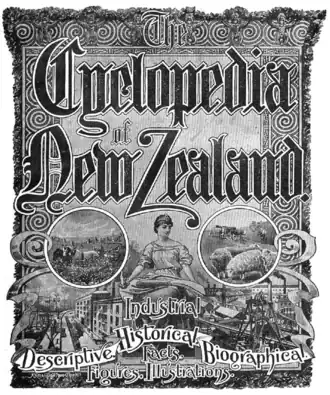 De titelpagina van The Cyclopedia of New Zealand