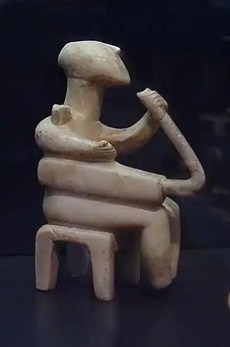 Harpspeler gevonden op Santorini (13,5&nbsp;cm hoog; Badisches Landesmuseum, Karlsruhe).