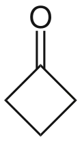 Structuurformule van cyclobutanon