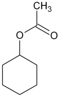 Structuurformule van cyclohexylacetaat
