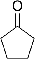 Structuurformule van cyclopentanon