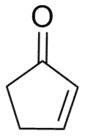 Structuurformule van 2-cyclopenten-1-on