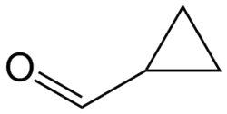 Structuurformule van cyclopropaancarbaldehyde