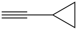 Structuurformule van cyclopropylacetyleen