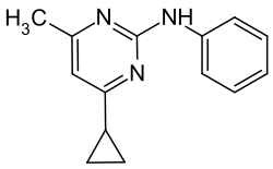 Structuurformule van cyprodinil