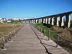Het looppad langs het aquaduct