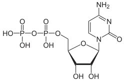 Structuurformule van cytidinedifosfaat